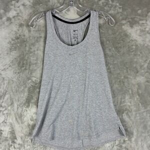 Nike Dri-FIT Womens Medium Gray Heathered Twist Back Racerback Tank Top Active